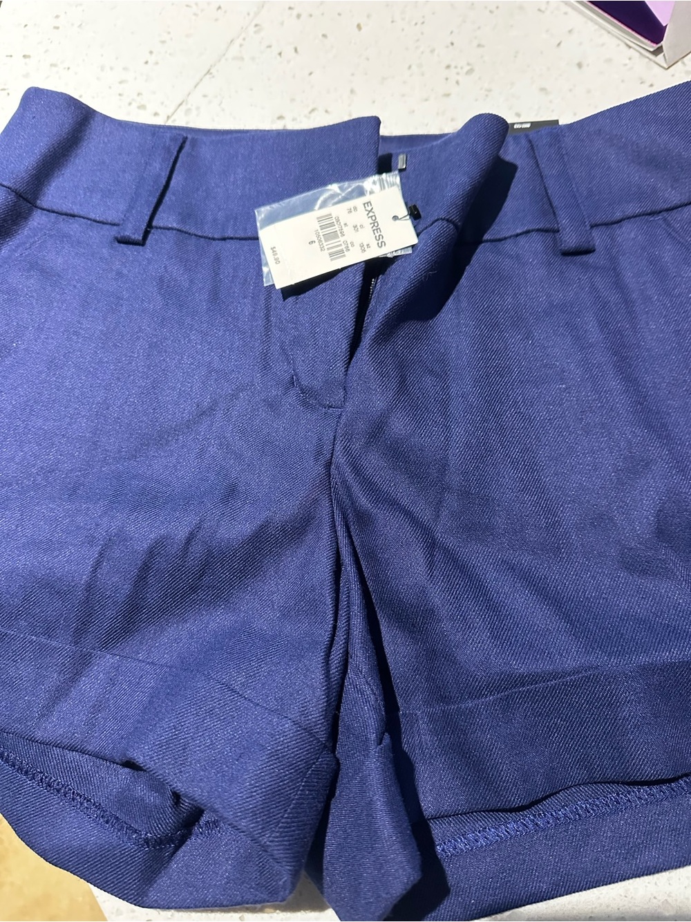 Express Women's Deep Purple Tailored High-Rise Shorts